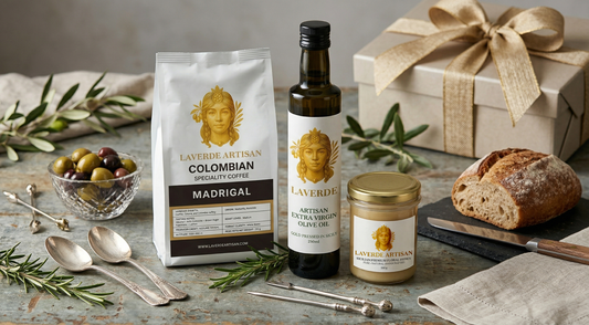 Premium artisan food gift collection for serious foodies including EVOO, raw honey and heritage products — UK 2026 complete artisan gift guide