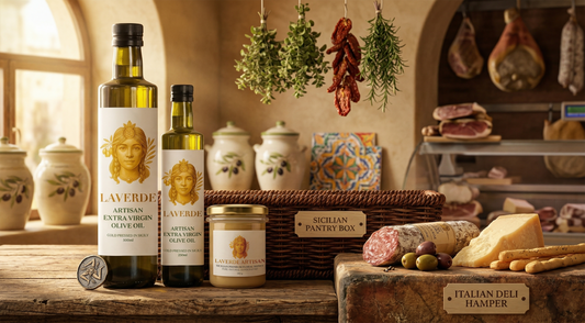 Curated Sicilian pantry box compared to an Italian deli hamper — UK 2026 value comparison guide for premium food gift buyers