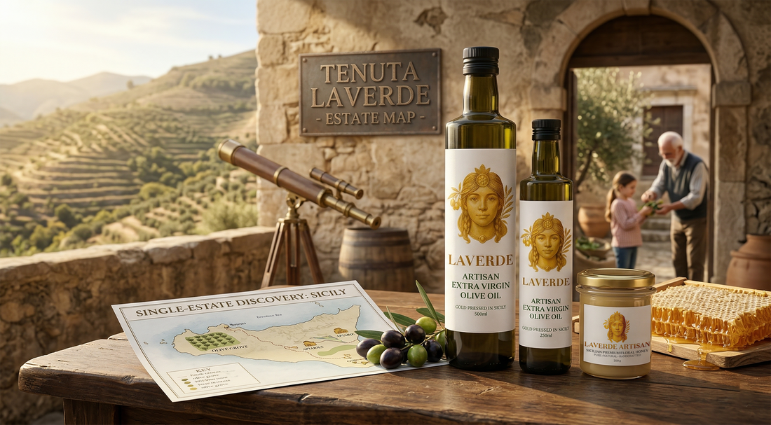 Premium single-estate Sicilian food products on a kitchen counter — UK guide to why foodies are choosing artisan single-estate brands over supermarket alternatives