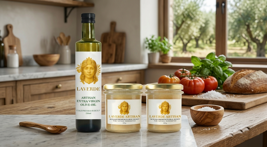 Cold-pressed Sicilian extra virgin olive oil drizzled over a home-cooked Mediterranean meal — UK 2026 guide to transforming home cooking