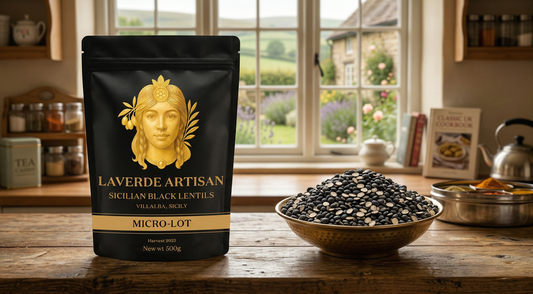 Sicilian Villalba black lentils alongside Indian Urad dal black lentils in two bowls — UK cook's comparison guide for the best results in the kitchen