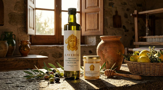 Cold-pressed olive oil pouring from a Sicilian bottle compared to refined commercial oil — UK buyer's guide to extraction methods and quality