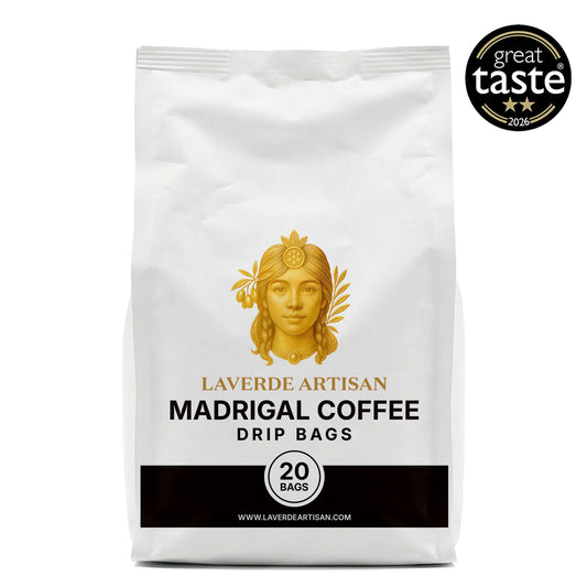 Madrigal Colombian specialty coffee drip bags, 20 pack of 13g single-serve pour-over bags by Laverde Artisan