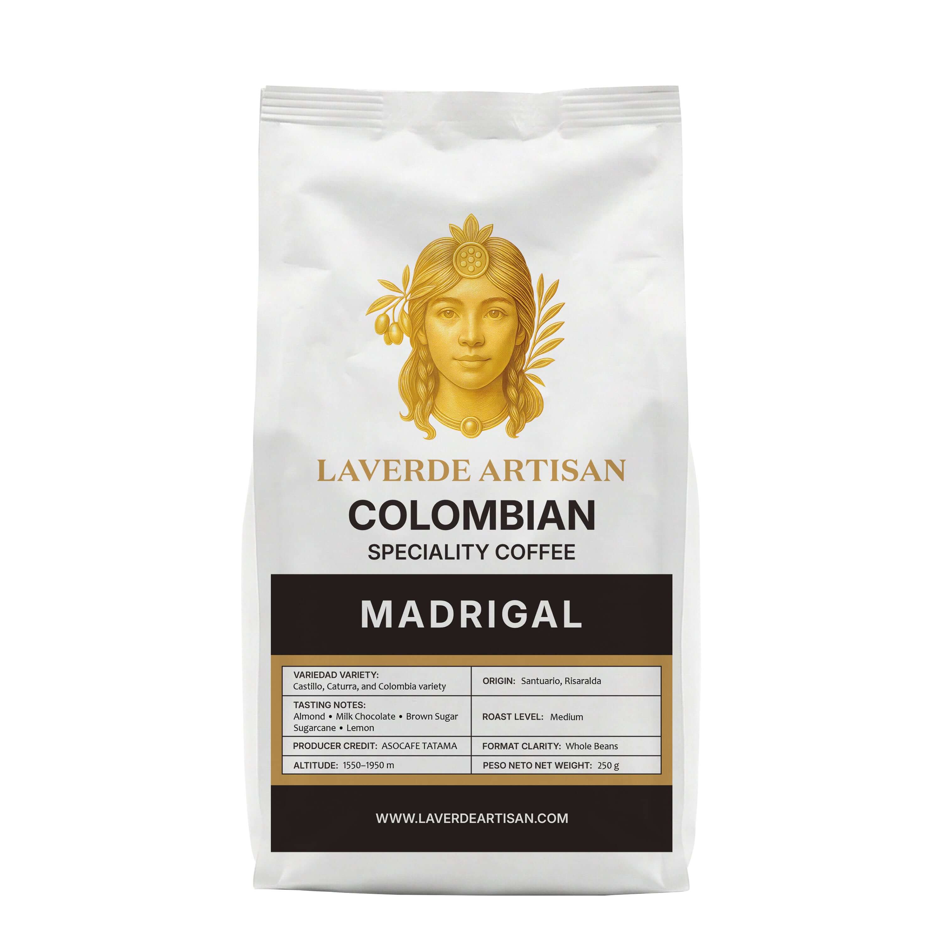 Colombian Specialty Coffee 250g – Madrigal Whole Beans | Laverde