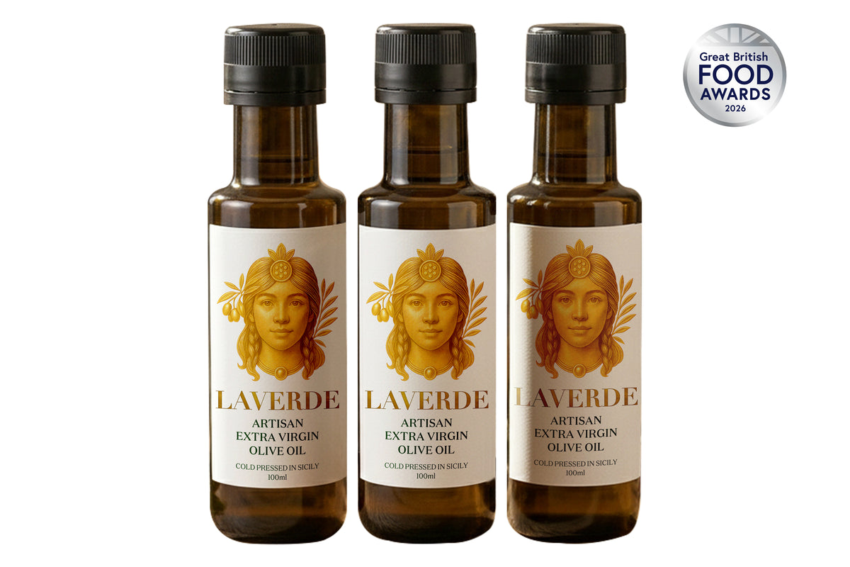 Olive Oil Tasting Set 3 × 100ml – Sicilian Cold-Pressed Biancolilla EVOO | Laverde Artisan
