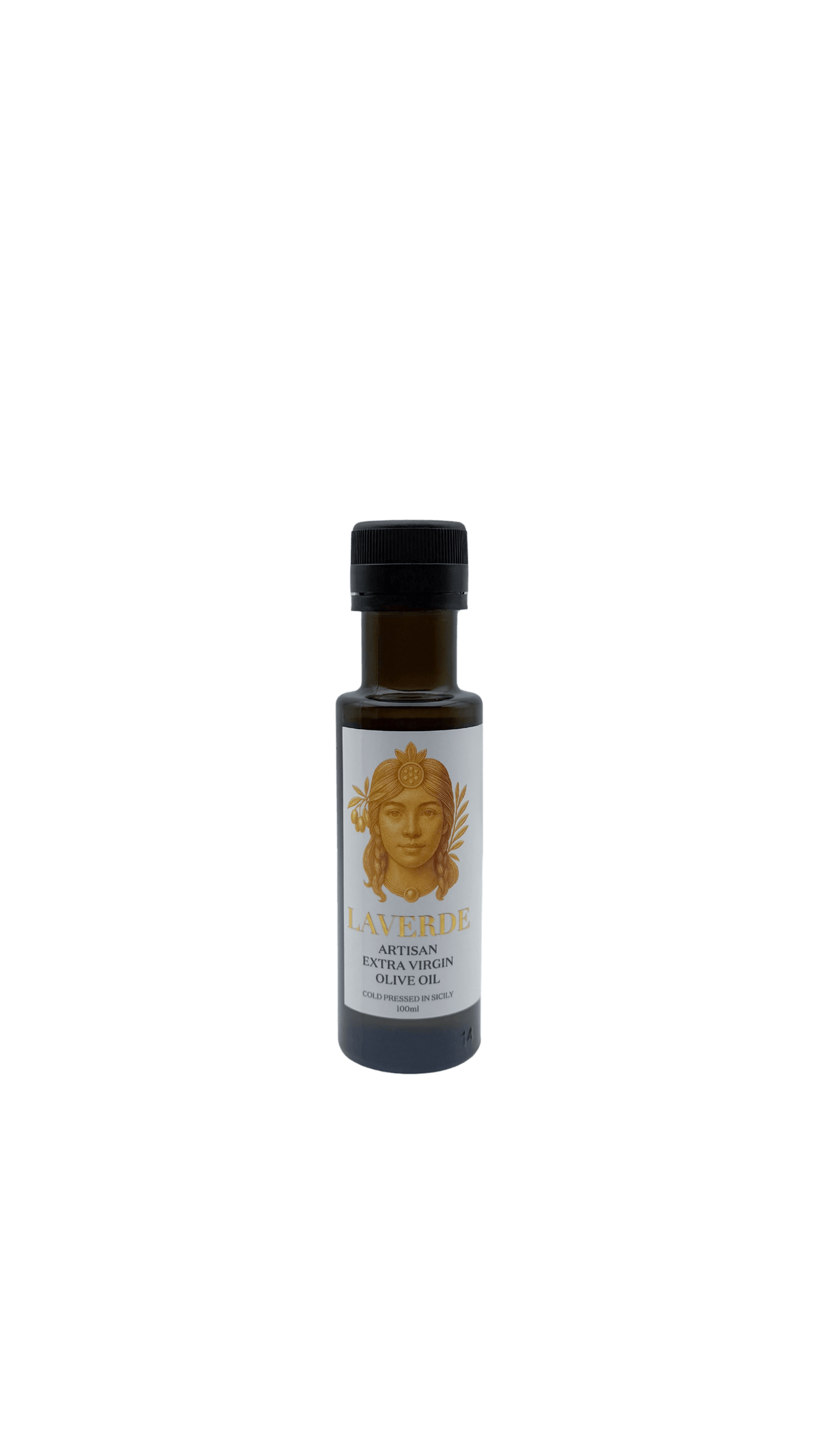 Mini Extra Virgin Olive Oil 100ml bottle — Sicilian cold-pressed EVOO by Laverde Artisan, premium small-size olive oil ideal for gifting, tastings and gourmet hampers.
